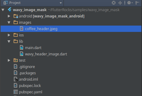 The folder structure after adding the coffee_header.jpeg to our images folder.